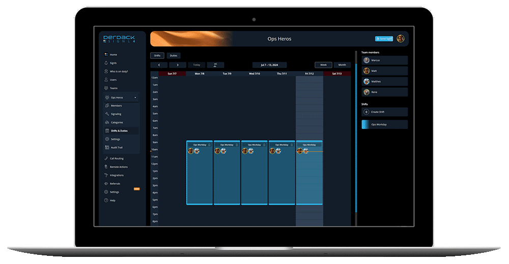 SIGNL4 Webportal On Call Scheduling