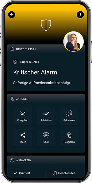 Kritischer Alarm innerhalb der Alarmierungssoftware